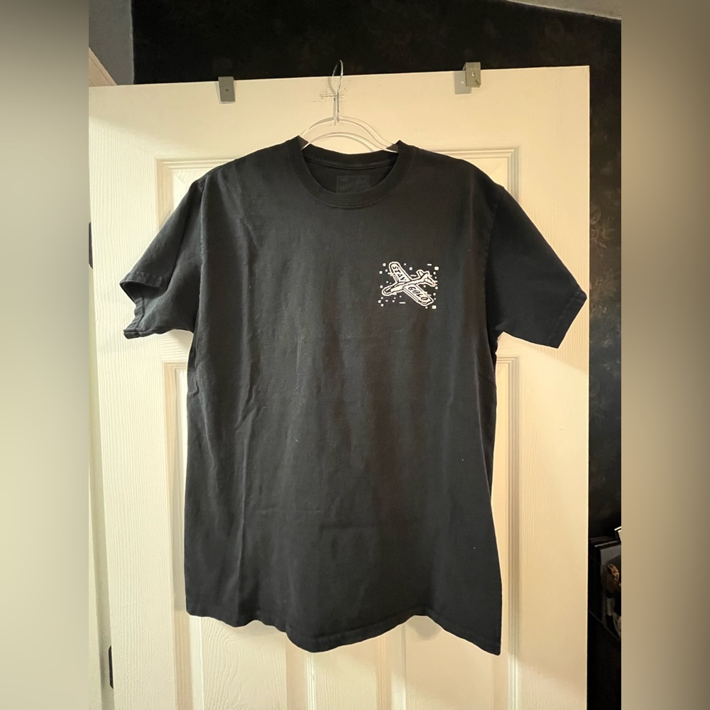 Black Short Sleeve Tee with Graphic Design